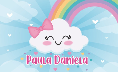 Lluvia De Amor Lona Decorativa 125x80 Nubes Kawaii Cute