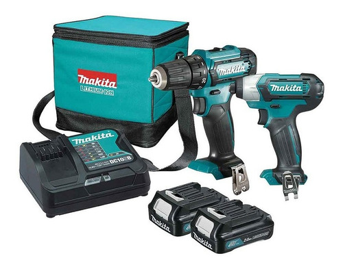 Combo Atornillador Impacto Y Rotomartillo Makita Clx228