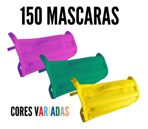 150 Mascaras Duplas Tnt Atacado Antiviral Descart Coloridas