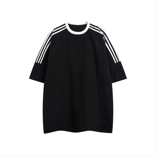 Camiseta Casual Retro De Algodón Con Tres Barras, Unisex, Pa