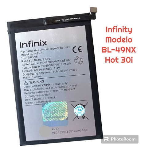Batería Pila Infinity Hot 30i, Modelo Bl-49nx 
