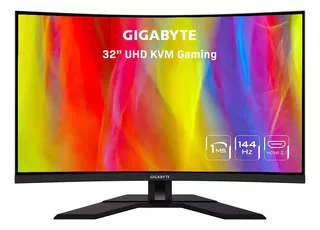 Monitor 32´´ Gigabyte 144 Hz, 4k Uhd Curvo, Color Negro