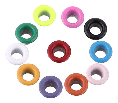 Ojillos/eyelets Metàlico Redondos 11 Colores 500 Pzs