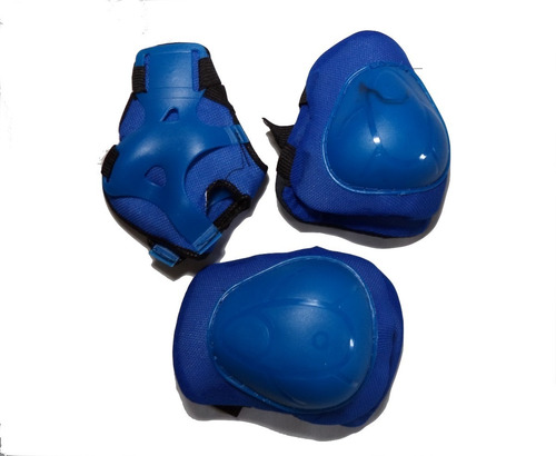 Kit Proteção Infantil Capacete Patins Skate Bike Azul