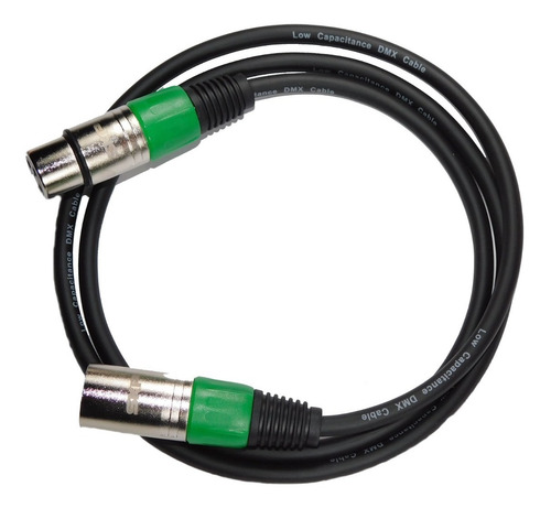 Imagen 1 de 4 de Cable Dmx Profesional Skp Canon Canon 1 Mts Hamc Verde