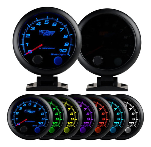 Glowshift Tinted 7 Color 10,000 Rpm Tacómetro Gauge - Para M