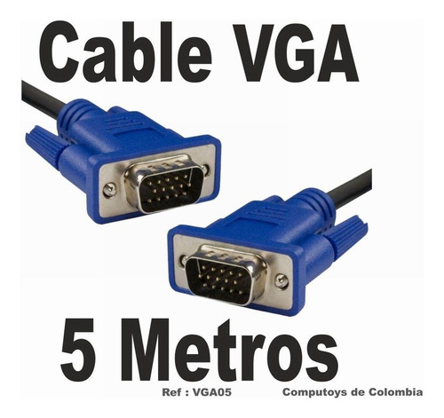 Imagen 3 de 6 de Cable Vga Blindado Filtros 5 Mts Ref: Vga05 Computoys Sas