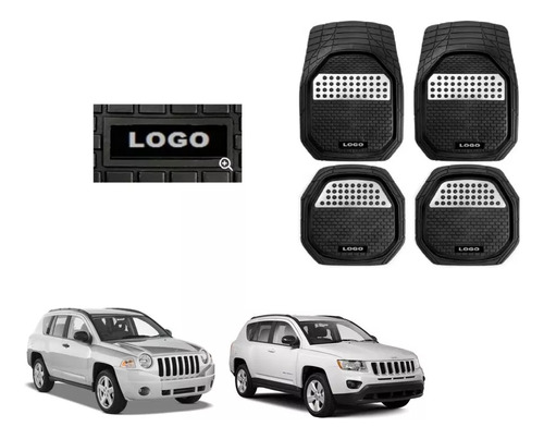 Tapetes 4pz Bandeja 3d Logo Jeep Compass 2007 - 2016 2017