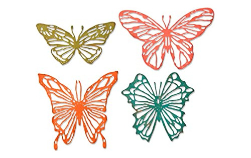 Set De 4 Troqueles Sizzix Thinlits, Diseño De Mariposas Gara
