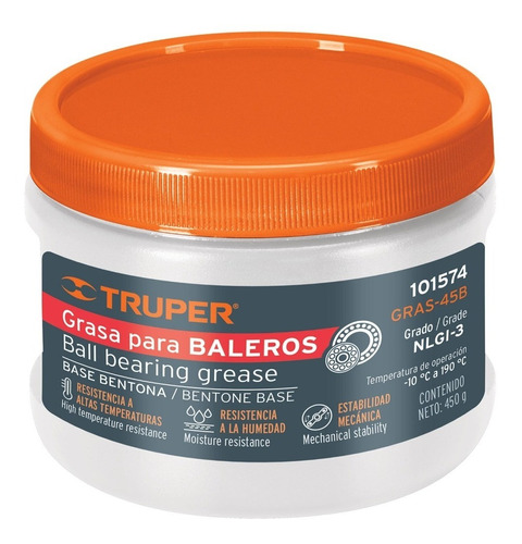 Grasa De Bentona Para Baleros 450 G Truper 101574