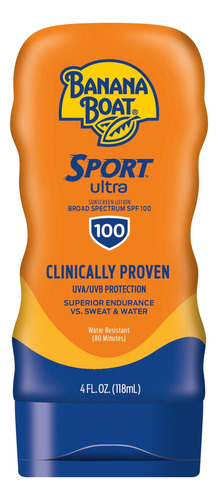 Banana Boat Sport Ultra 100 Spf Sunscreen Lotion, 4oz, Water