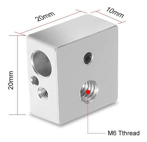 Bloque Calentador Impresora 3d Filamento Heat Block 