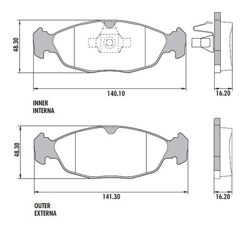 Pastillas De Freno (x4) Delanteras P/ Chevrolet Corsa