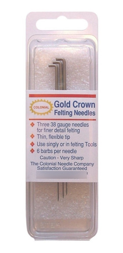 Gold Crown Aguja Fieltro 3 Pkg-size 38