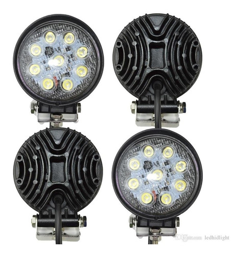Imagen 3 de 7 de Pieza Faro Led Cree Barra 9 Led 27w Redondos Jeep 4x4 Off