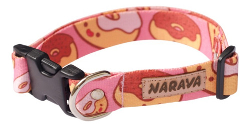 Collar Perro Regulable Rosa Estampado Narava Rosa Donas 1