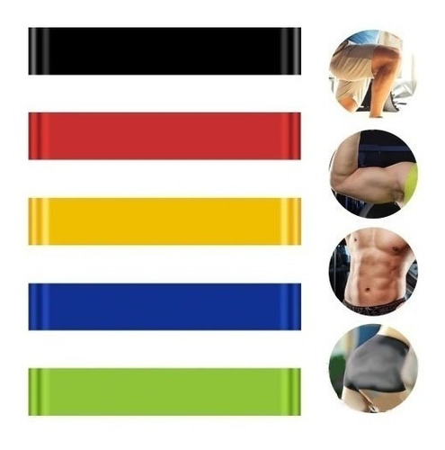 Imagem 5 de 8 de Kit 5 Faixas Elásticas Thera Band Com 5 Níveis Fisioterapia