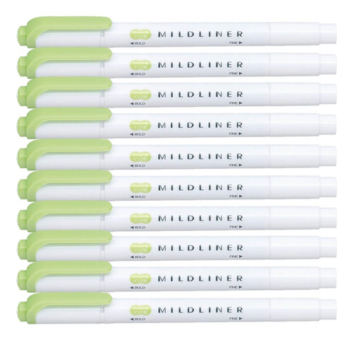 Marcadores De Lápiz De Resaltador De Cebra Suave, Verde X10