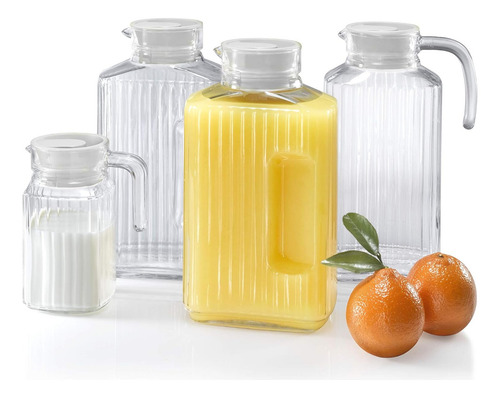 U Chef Jarra De Vidrio Para Agua Con Tapa De 1.7 Litros Color Transparente