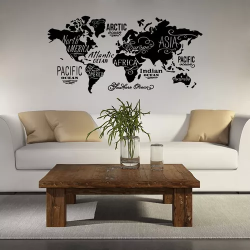 Dormitorio siguiente Síguenos Vinilos Decorativos Para Paredes Modernos Mapa Del Mundo