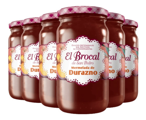 Mermelada El Brocal De Durazno Pack X 6 X 420g. 