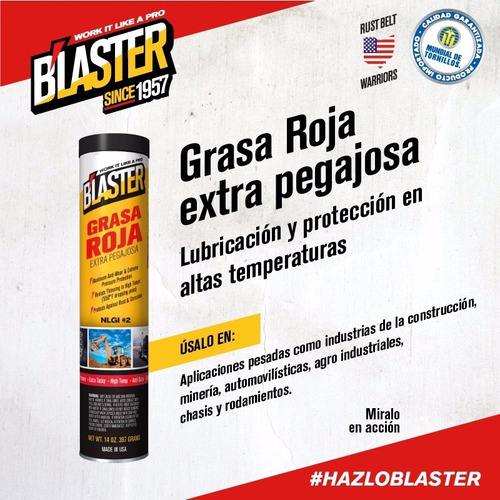 Grasa Roja Extra Pegajosa Grado2 B´laster 14 Oz/456ml/397gr