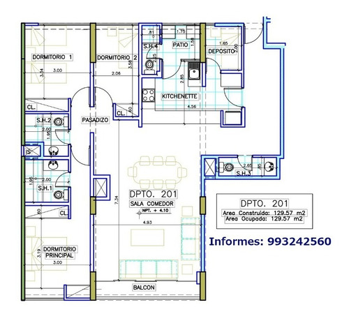 Imagen 5 de 12 de Departamento Con Balcon Vista A Calle 2do Piso En Chacarilla San Borja