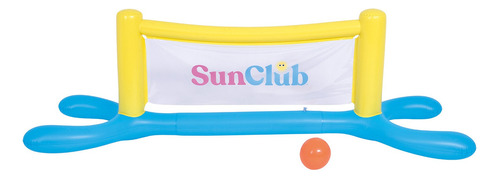 Juego Red De Voley Inflable Para Piletas Con Pelota Sun Club Color Amarillo