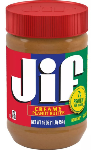 Manteiga De Amendoim Jif Creamy Peanut Butter Original-usa 454g