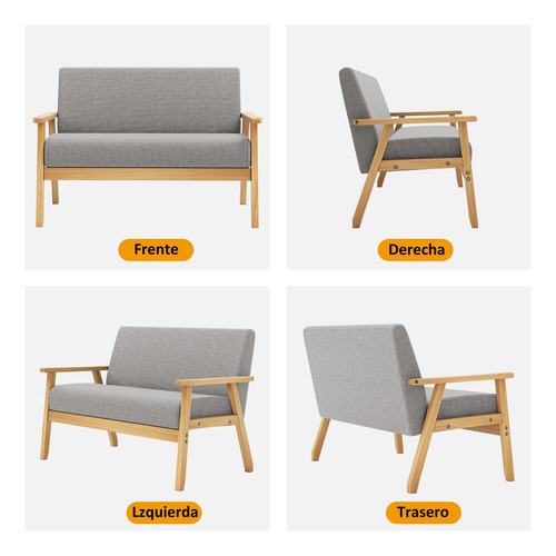Sofá De 2 Plazas Compacto Loveseat Sofá Lounge Para Inicio
