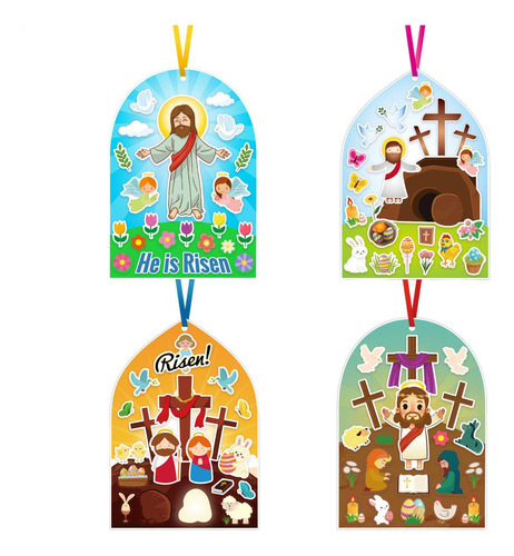Etiqueta Engomada De La Escena De La Resurrección De Pascua