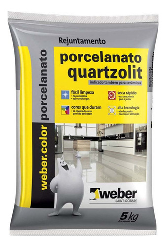 Rejunte Quartzolit Weber Col 5kg Cinza Platina