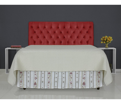 Cabeceira Padua De Cama Box Casal 138 Cm Vermelho Dj