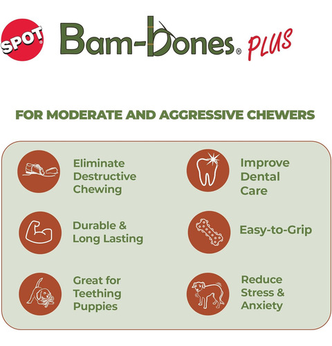 Spot Bam-bones Plus T Bone - Bamboo Fiber & Nylon, Durabl...