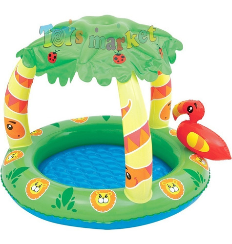 Pileta Selva Con Techo Uv Y Piso Inflable Pelotero Bestway