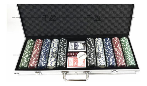 Juego De 500 Fichas De Poker Con Maletín Metálico Y Barajas