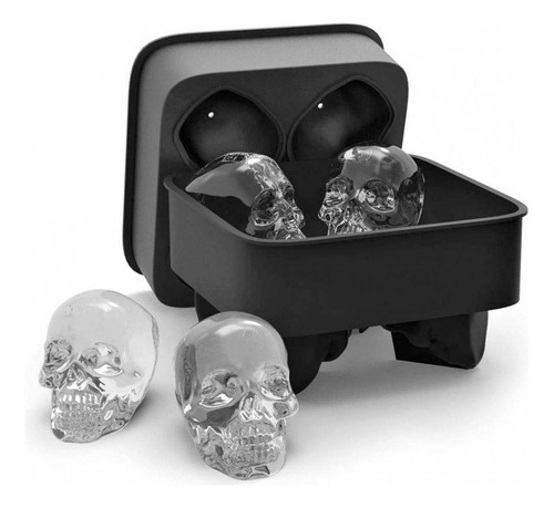 Molde Schon Calavera X4 Hielos Cubetera De Silicona Craneo