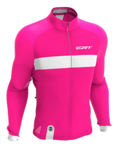 Camisa Ert Manga Longa Nova Tour Strip Pink Ciclismo Bike 