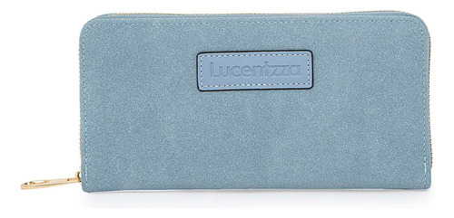 Cartera Lucentzza Para Mujer Grande Con Logotipo Embozado Color Azul