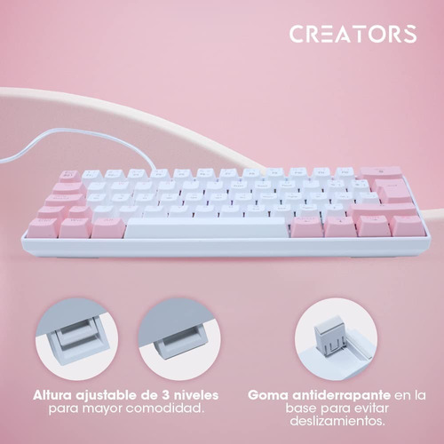 Imagen 5 de 7 de Teclado Mecánico Gamer 60% Ocelot Creators Ergonómico Rgb
