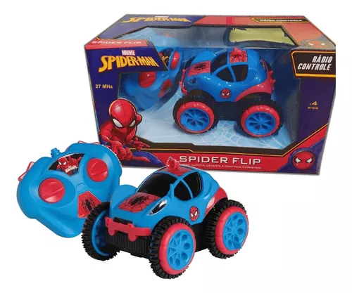 Carrinho Controle Remoto Carro Homem Aranha Brinquedo Flip