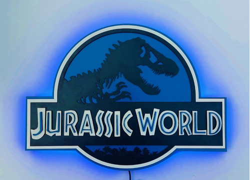 Cuadro Jurassic Park  World Con Led Relieve Decotronica