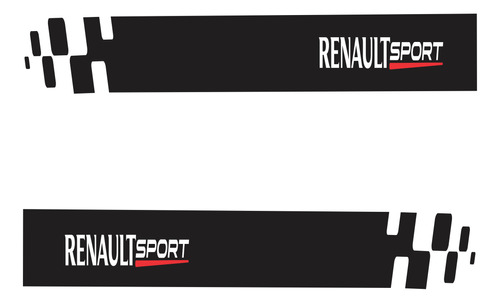 Par Adesivos Faixas Laterais Clio Renault Sport Xadrez Imp13