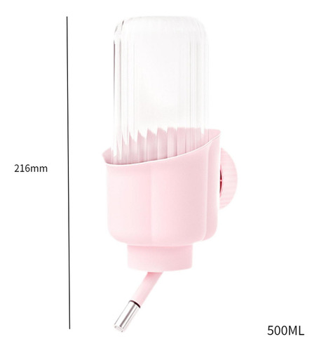 Bebedero Automático Para Conejos, Botella De 500ml Rosa