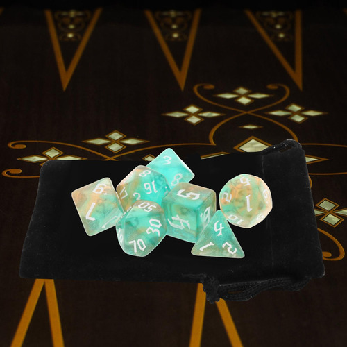 Juego De 7 Dados Poliédricos D4 D6 D8 D10 D12 D20 Para Mtg