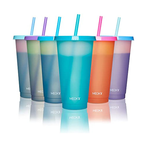 12pack Plastic Cups With Lids And Straws 24oz Reusable ...