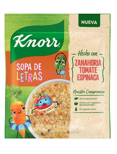 Sopa De Vegetales Knorr Con Letras 107.5 G