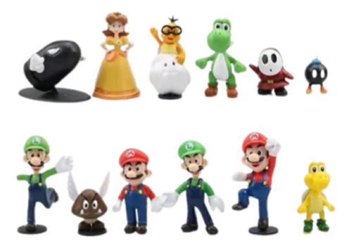 Set Figuras Super Mario Bros (12uni) Sin Caja