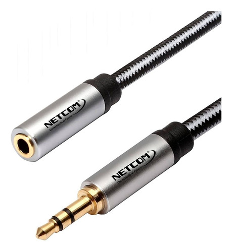 Cable Extensión De Audio Plug A Jack 3.5mm Trs Netcom 1.8 M