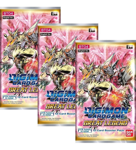 4 Sobres Digimon Card Game: Great Legend - Booster Pack